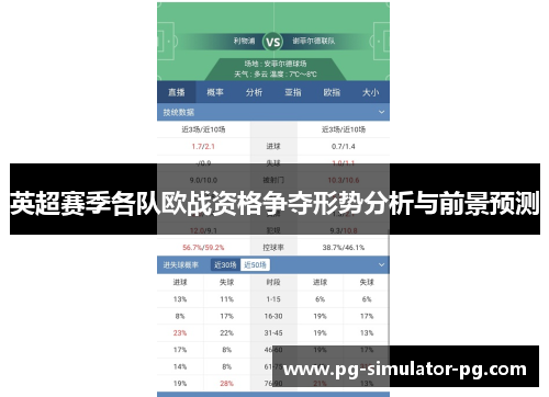 英超赛季各队欧战资格争夺形势分析与前景预测